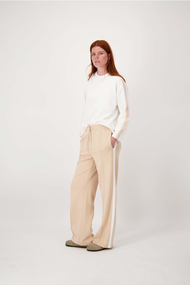 JERSEY BROEK MET BIES 0303-080 7247 BEIGE/OFF WHITE